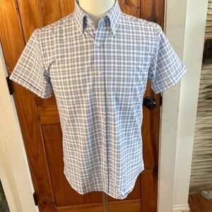 NWT Cactus Man Ricky Singh Blue and White Checkered sleeve button down Shirt S